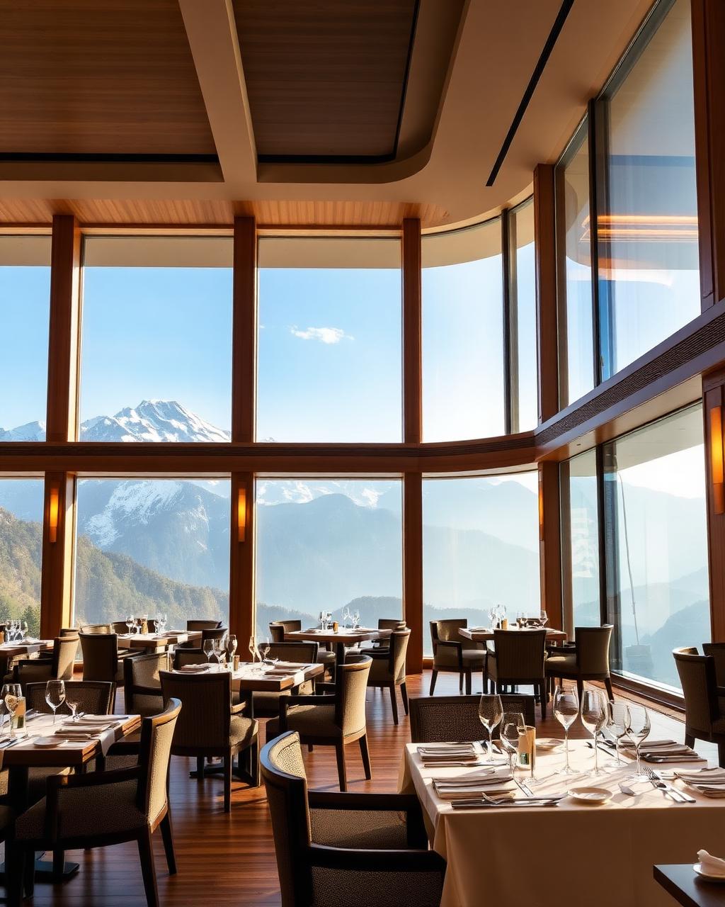 Restaurant with mountain views