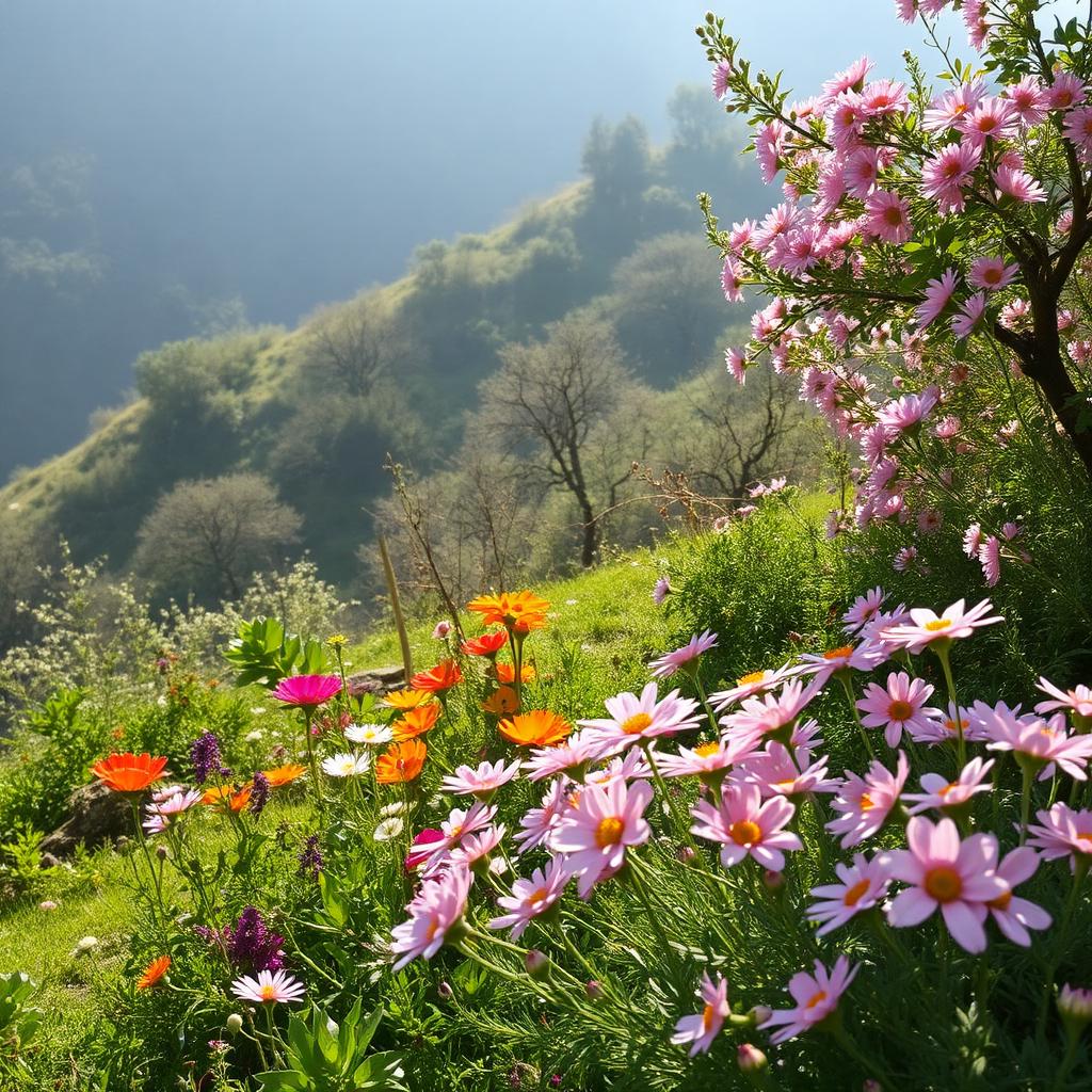 Gardens and blooms on the hillside