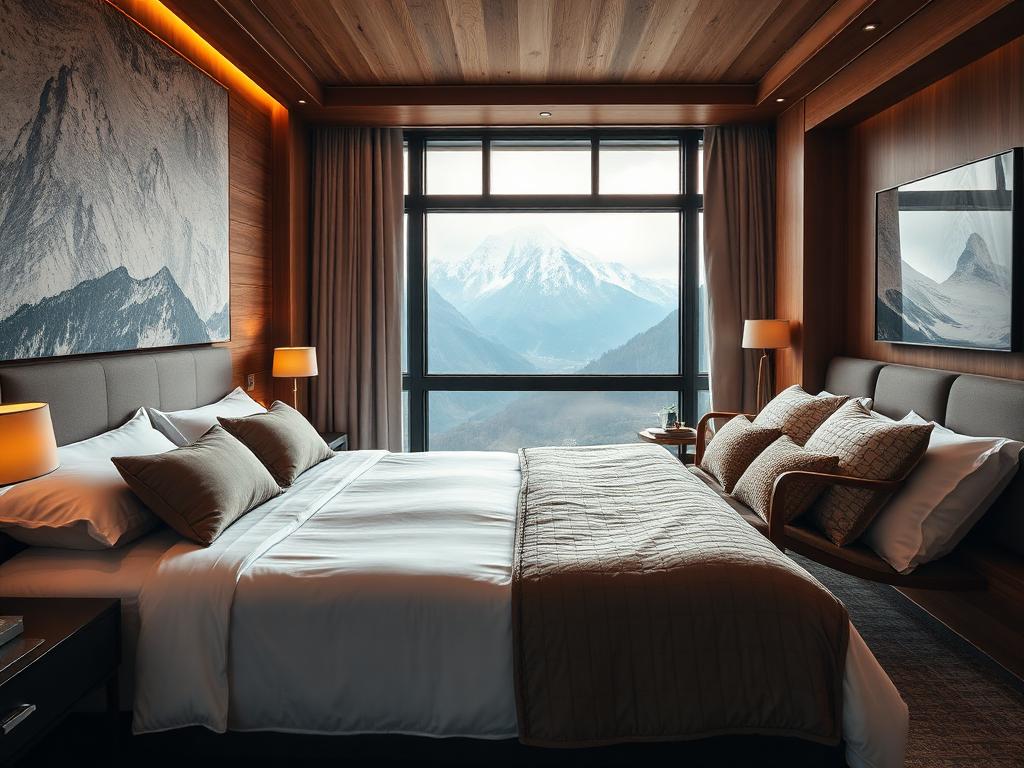 Luxury rooms overlooking peaks