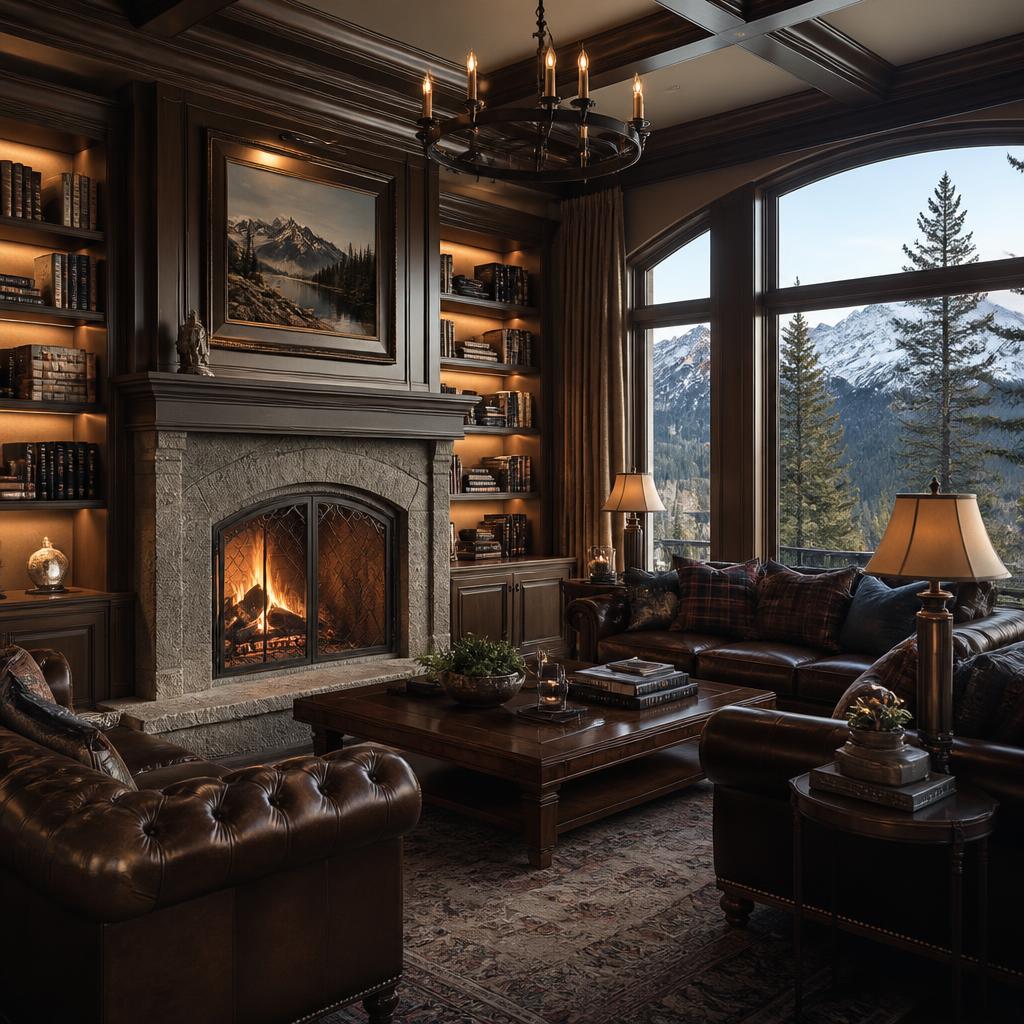 Reading lounge with warm wood interiors